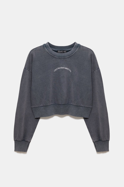 Sweatshirt mit Steinverzierungen
