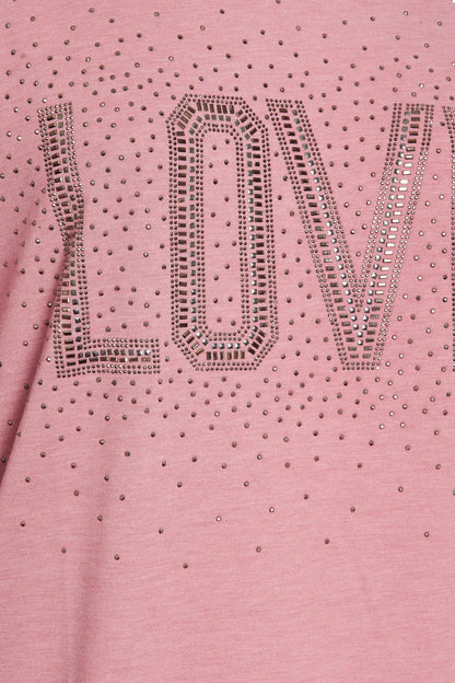 Sweatshirtkleid mit Steinverzierungen