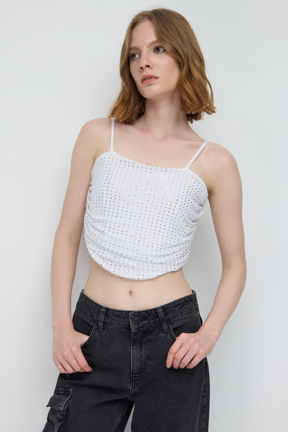 Stone Coated Crop Top