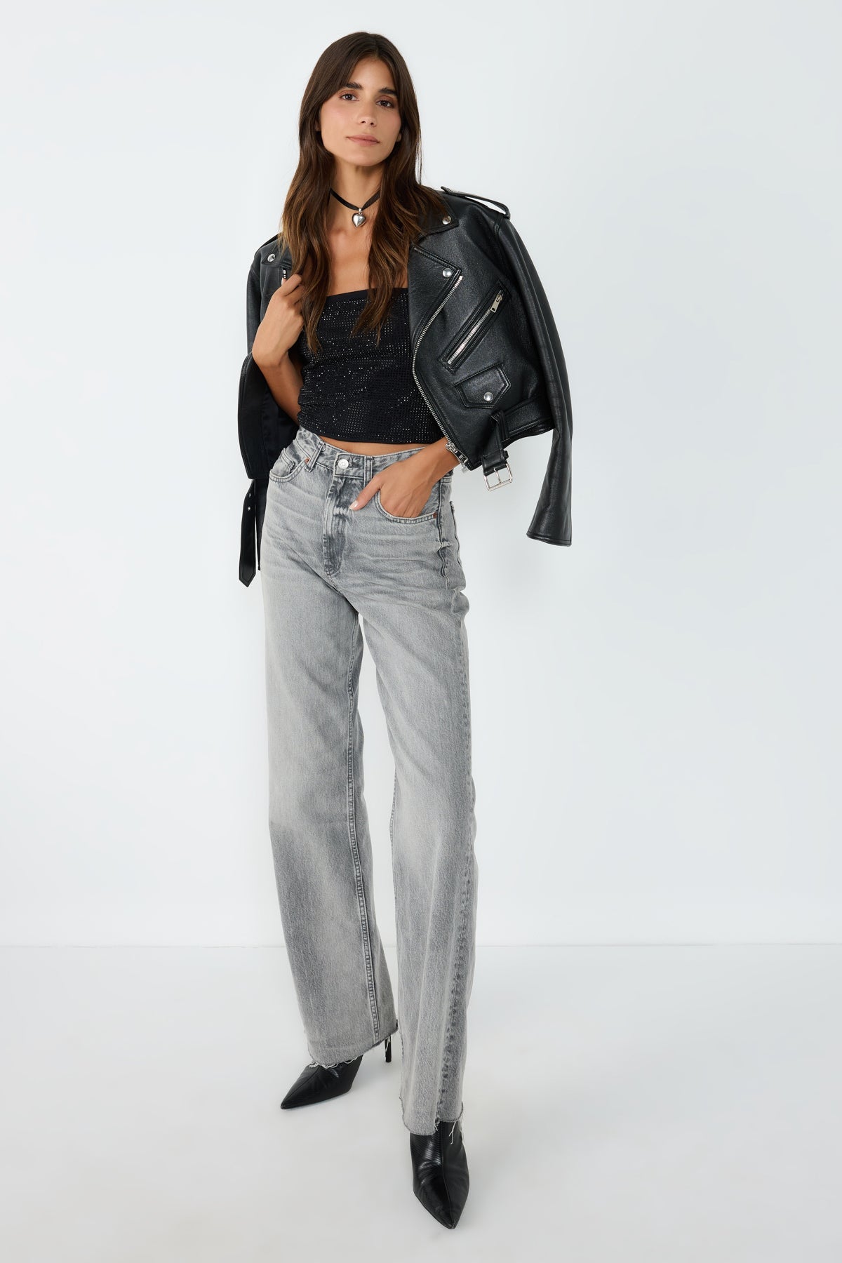 Trägerloses, verziertes Crop-Top