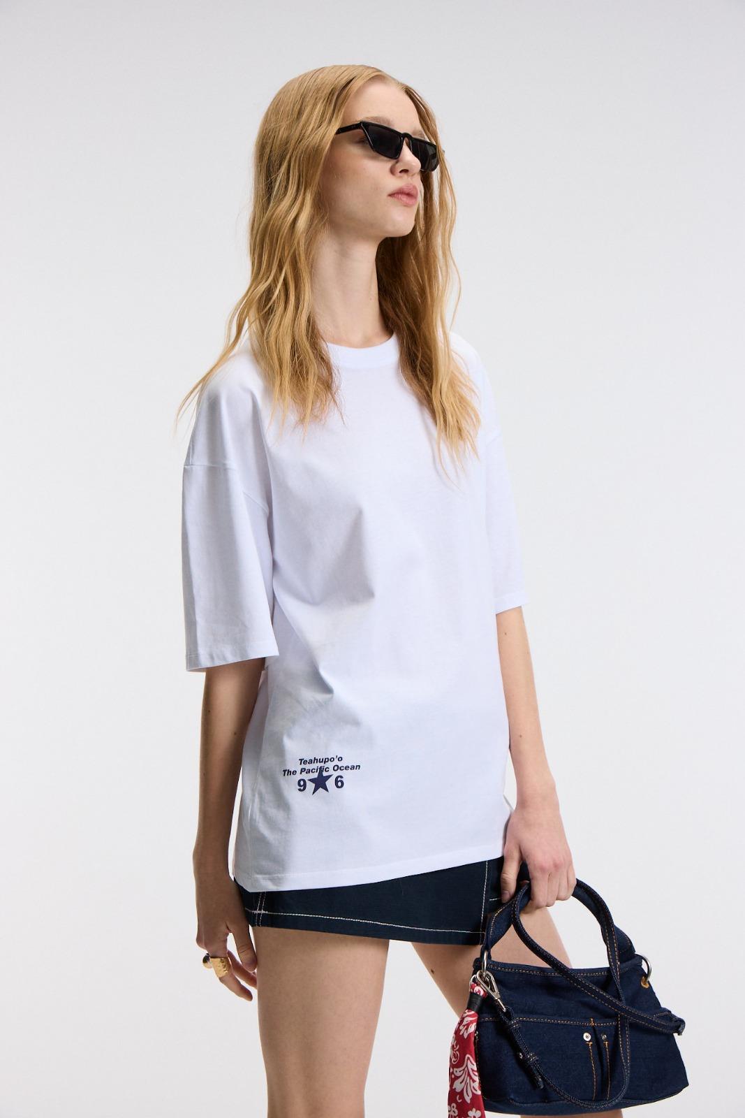 ETHIQUET TAVENA Damen Oversized Baumwollshirt Weiß