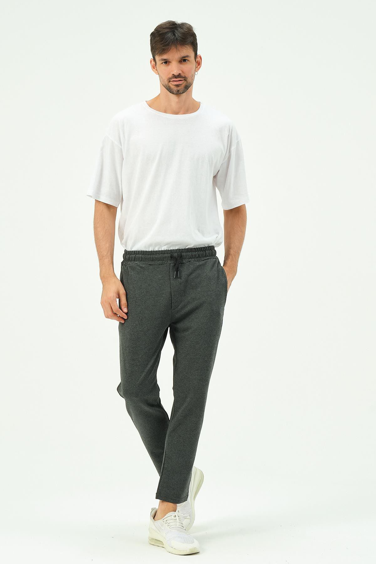 Herren Straight Leg Seitentaschen Jogginghose