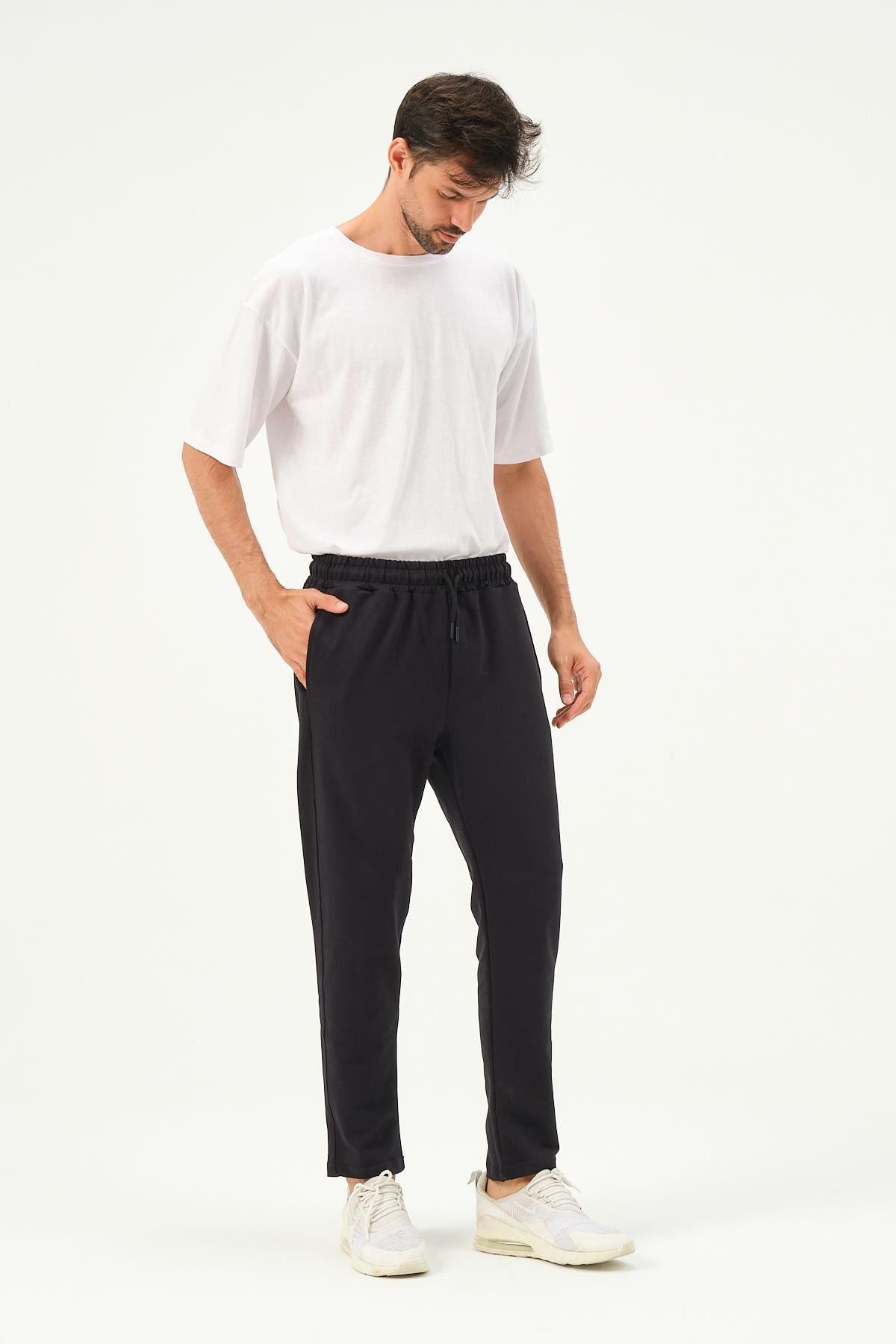 Herren Straight Leg Seitentaschen Jogginghose