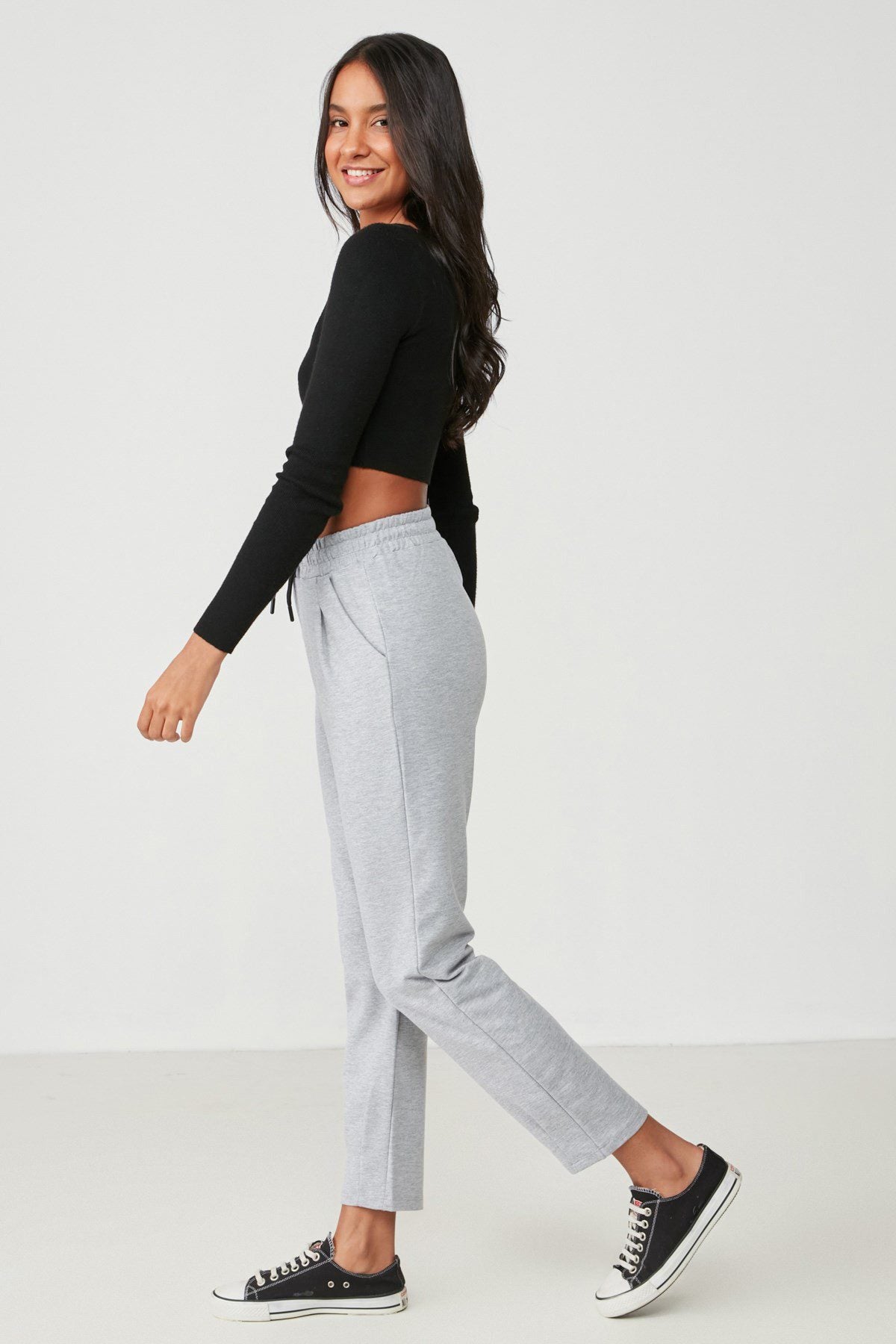 Gerüschte Taille und Saum Jogginghose