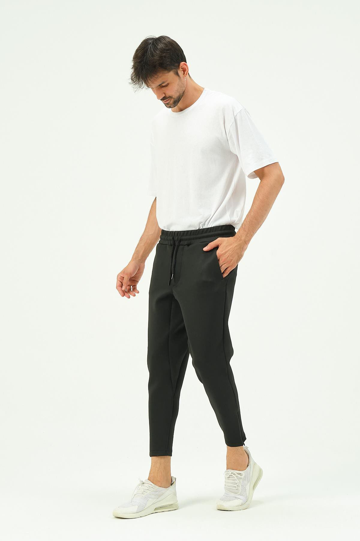 Herren Jogginghose mit Reißverschluss und Gesäßtaschen