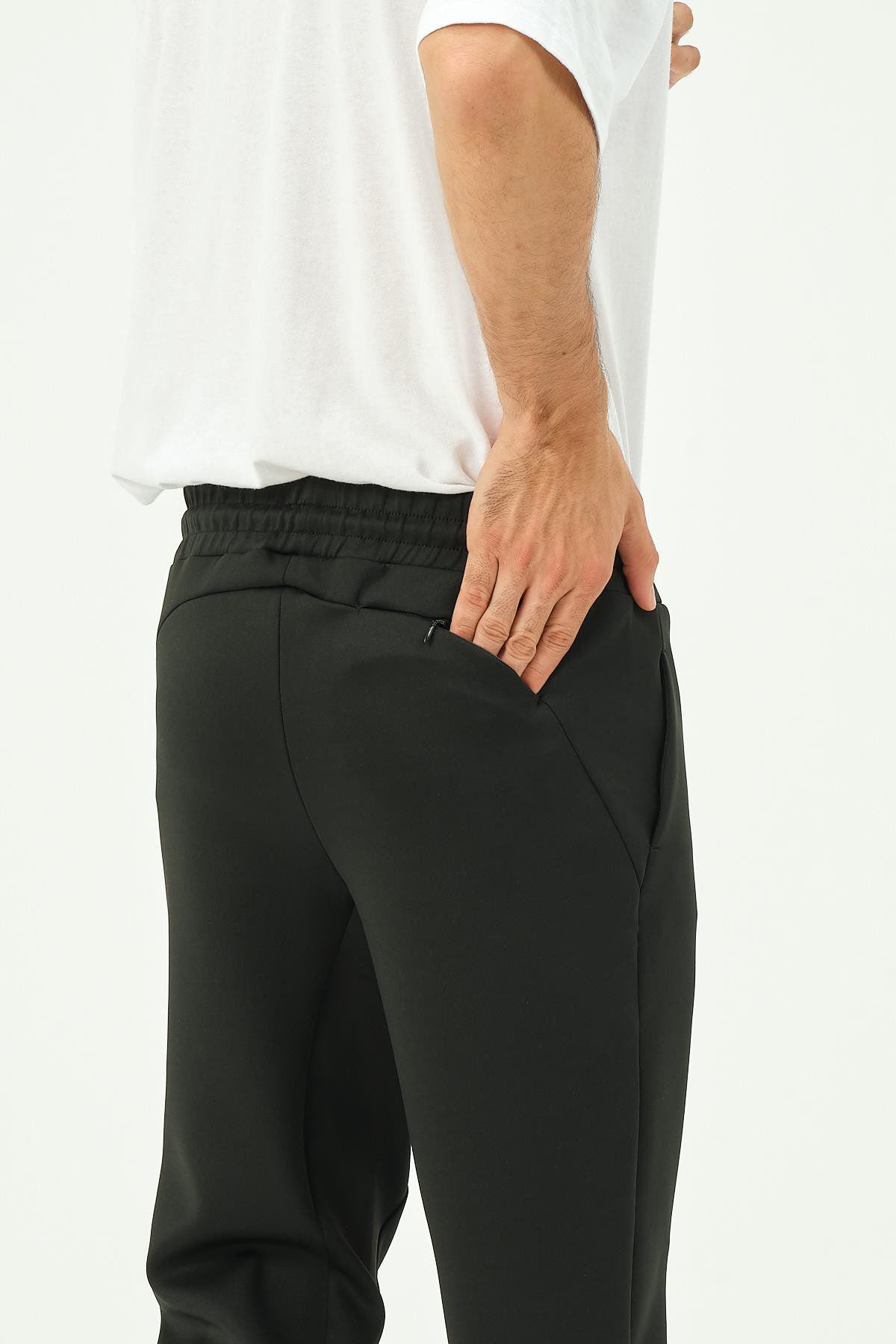 Herren Jogginghose mit Reißverschluss und Gesäßtaschen