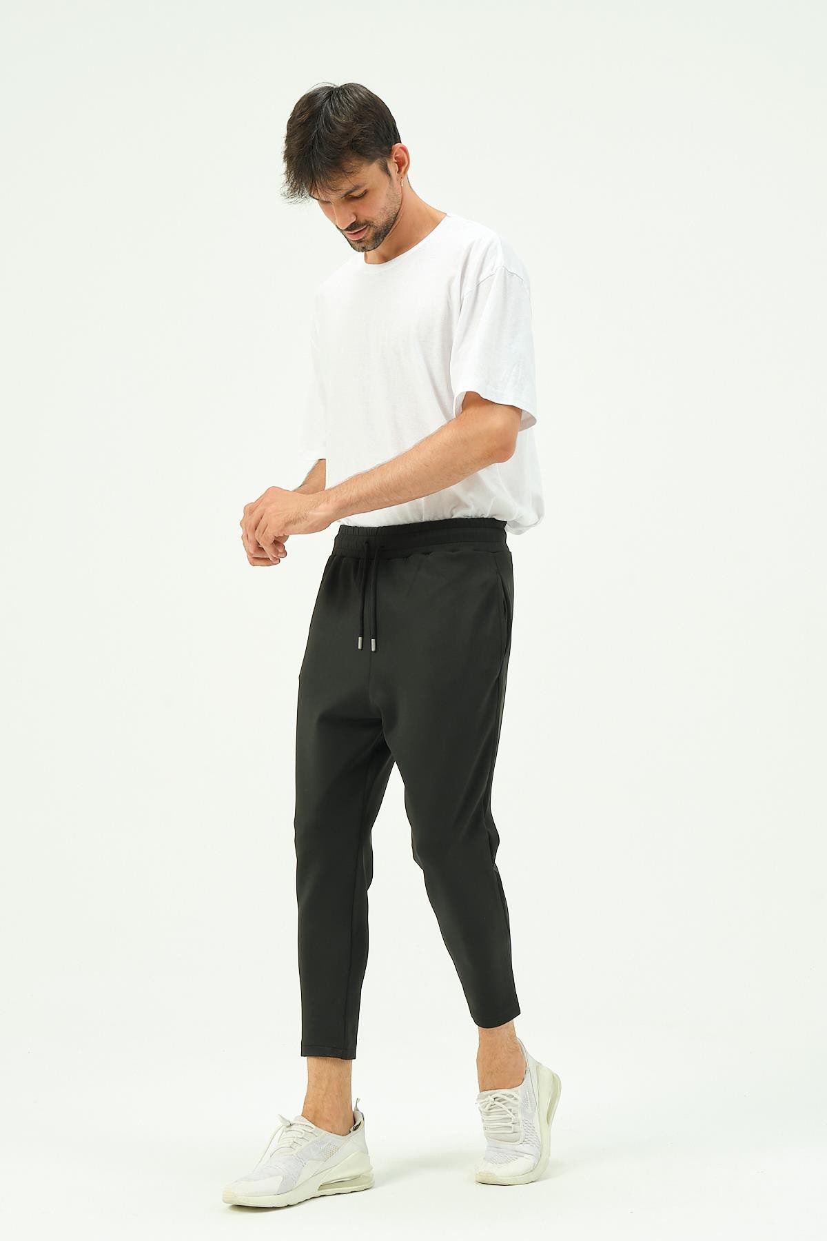Herren Straight Fit Gesäßtaschen Jogginghose