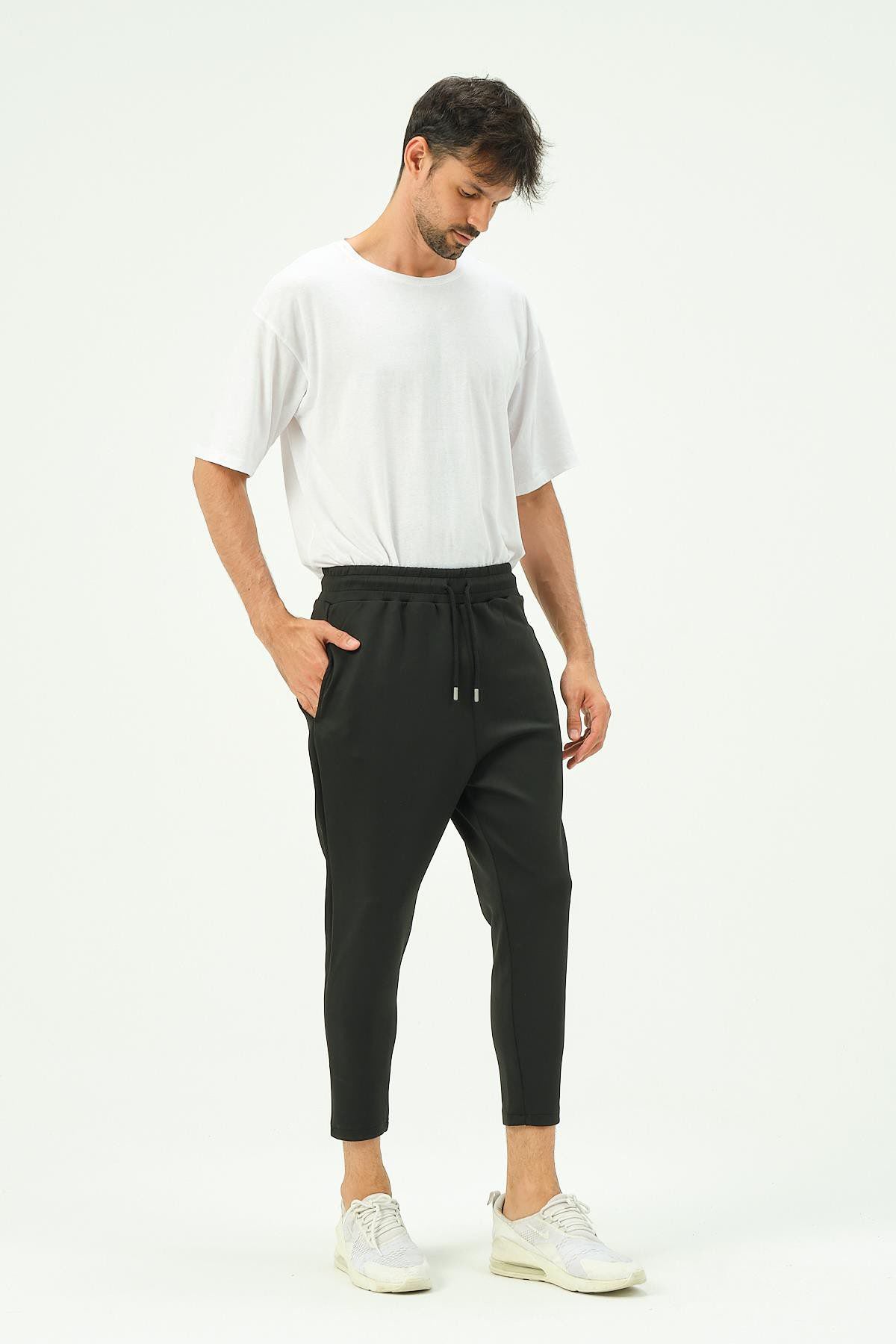 Herren Straight Fit Gesäßtaschen Jogginghose