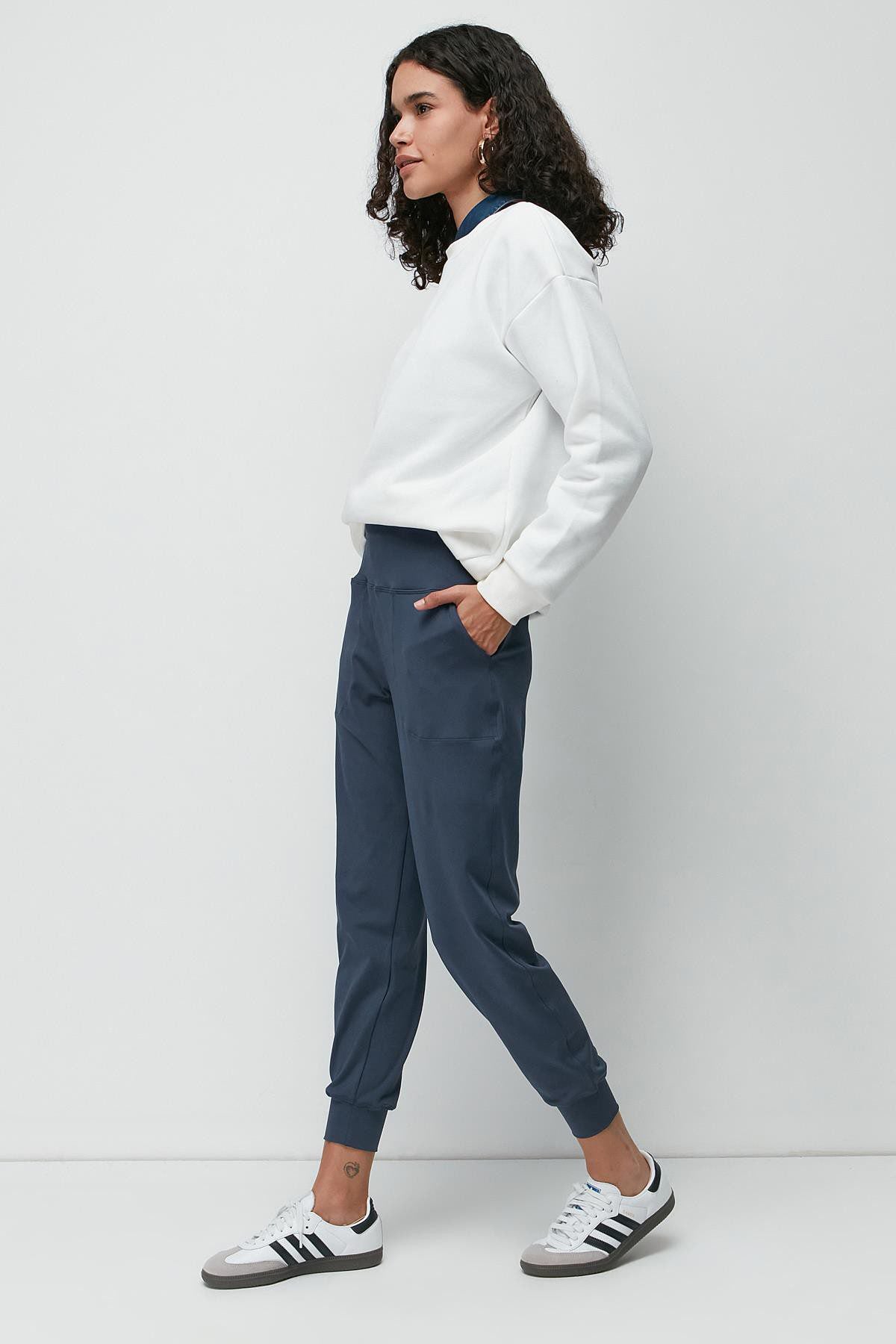 Hochtaillierte Jogger-Sweatpants mit Bündchen