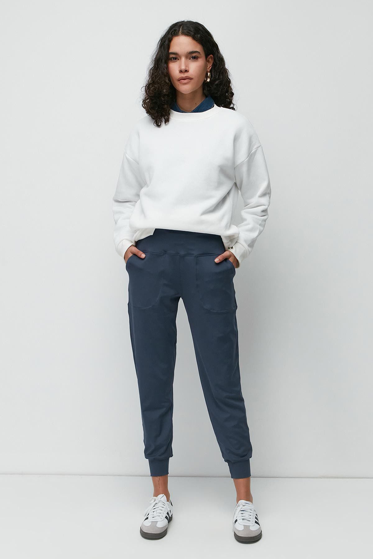 Hochtaillierte Jogger-Sweatpants mit Bündchen