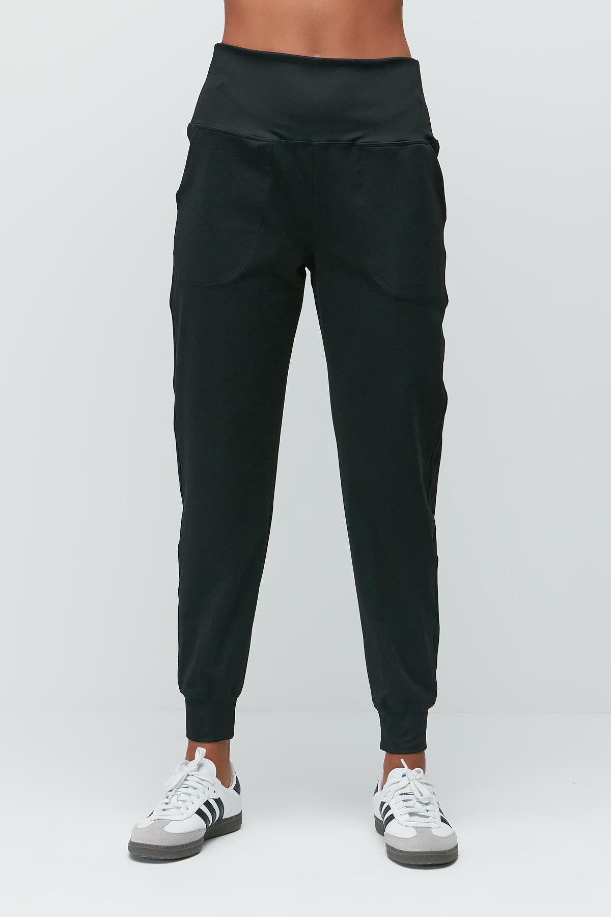 Hochtaillierte Jogger-Sweatpants mit Bündchen