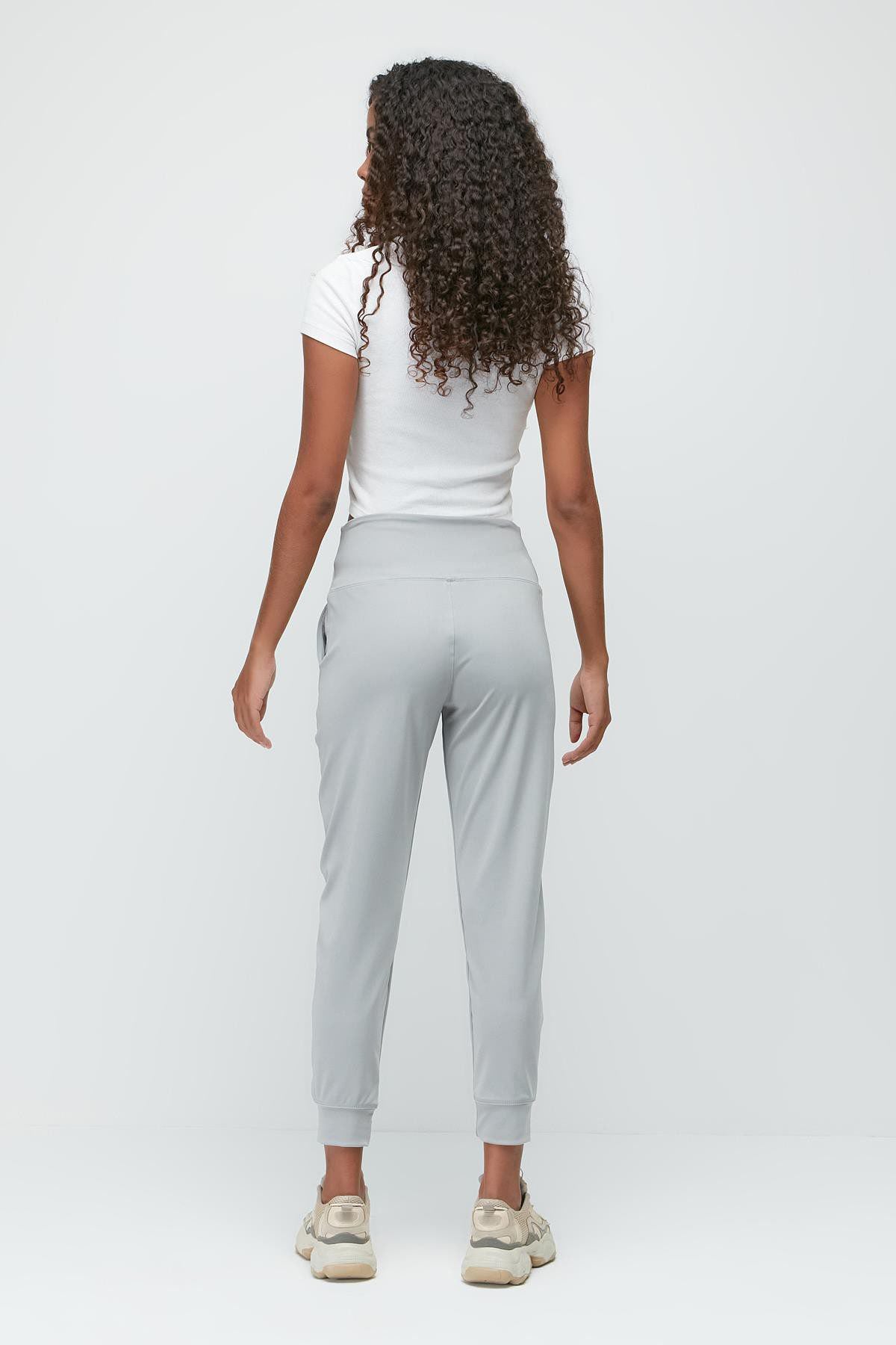 Hochtaillierte Jogger-Sweatpants mit Bündchen