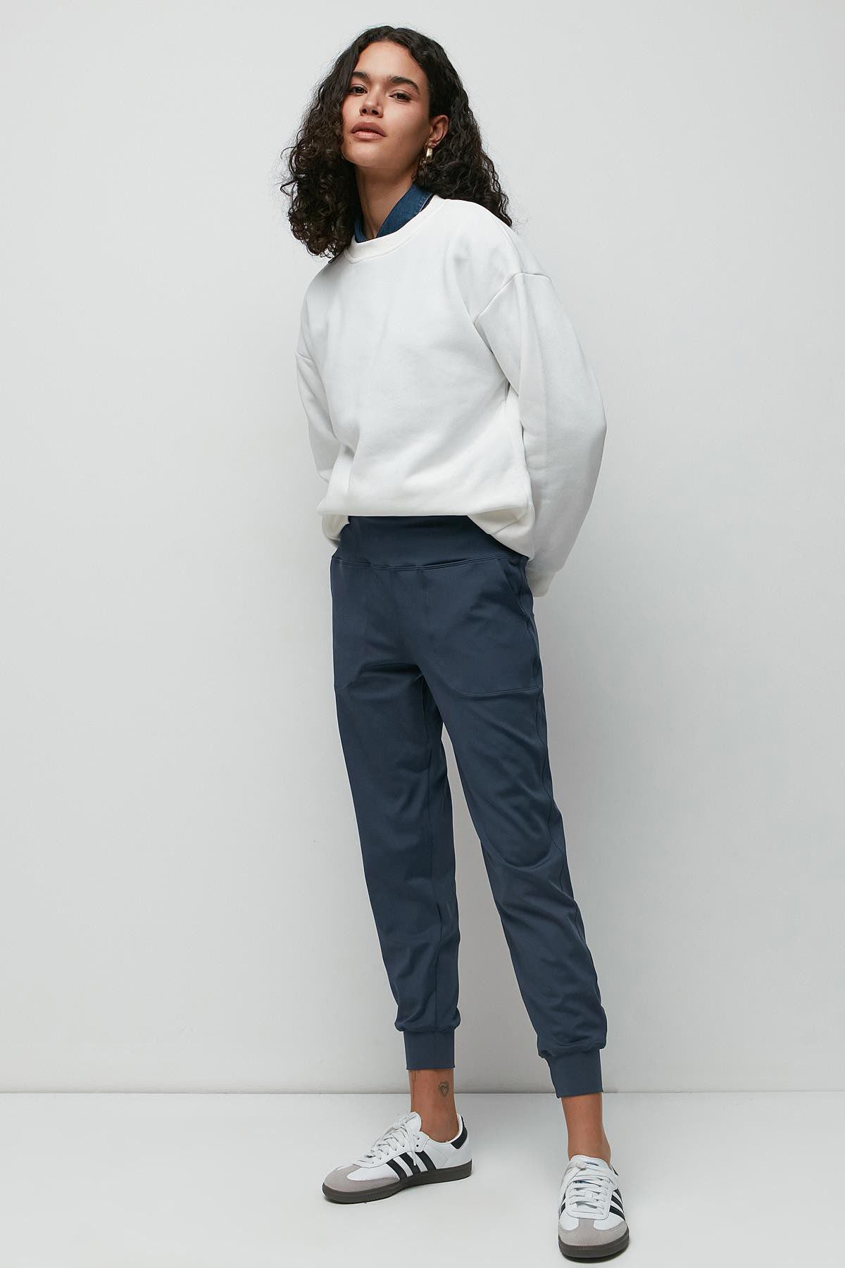 Hochtaillierte Jogger-Sweatpants mit Bündchen