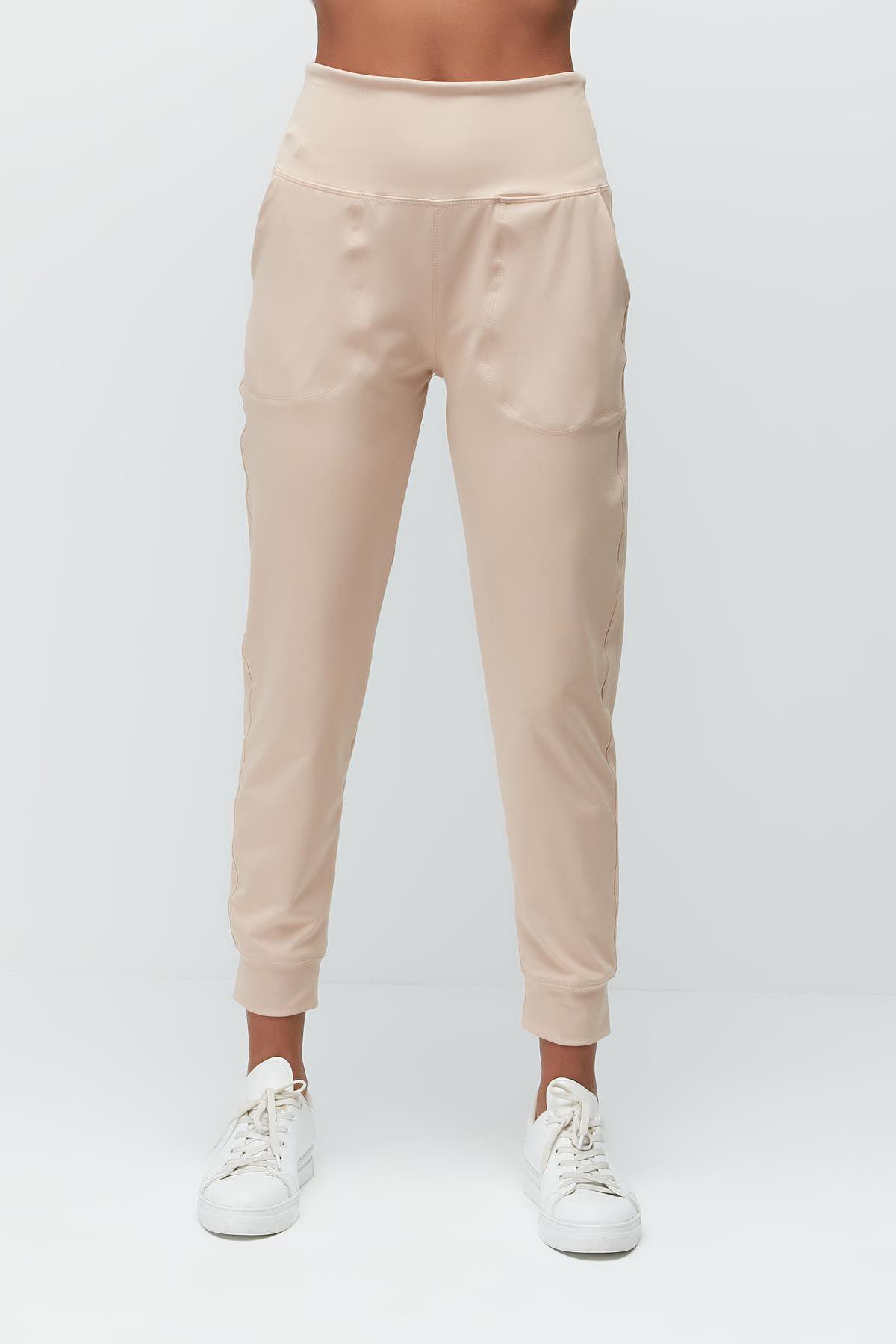 Hochtaillierte Jogger-Sweatpants mit Bündchen