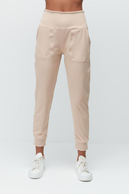 Hochtaillierte Jogger-Sweatpants mit Bündchen