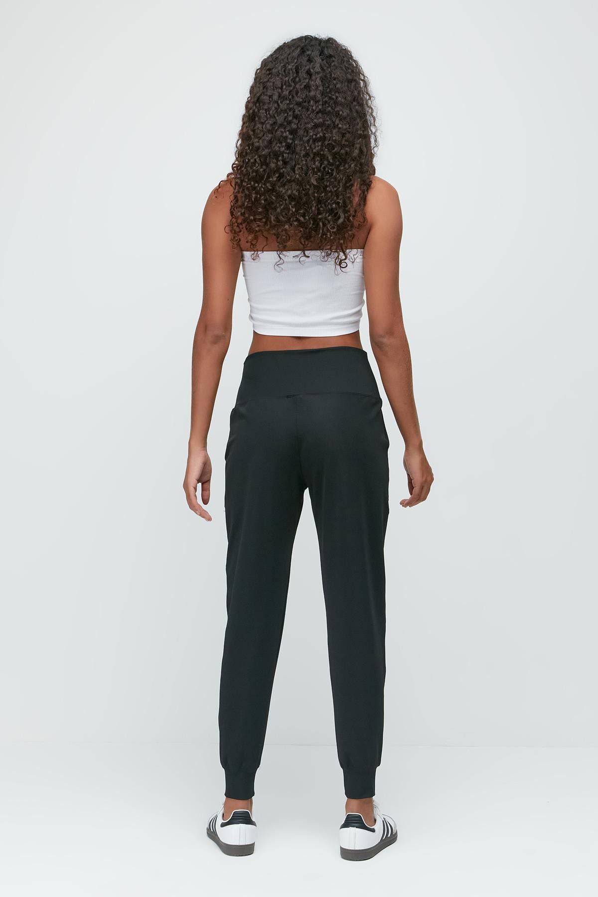 Hochtaillierte Jogger-Sweatpants mit Bündchen