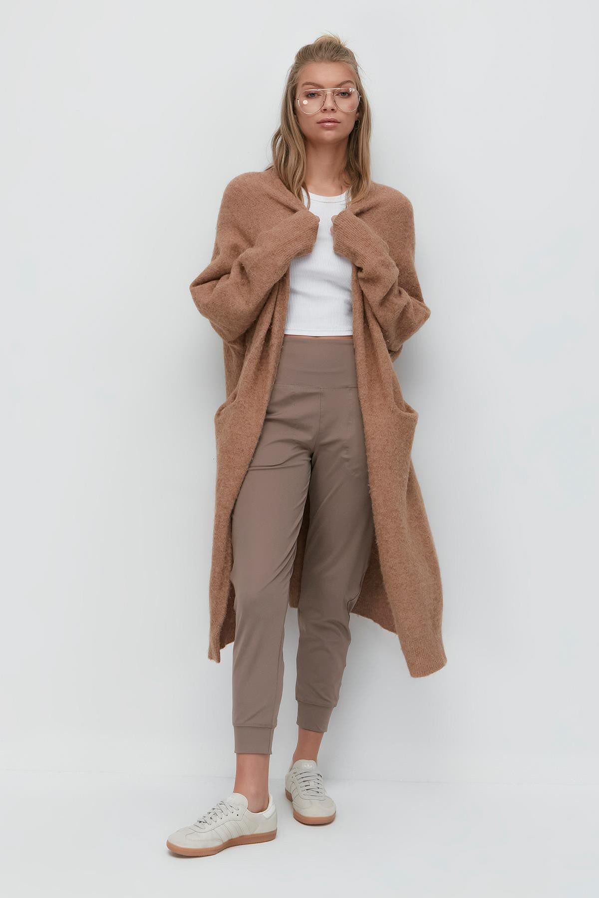Hochtaillierte Jogger-Sweatpants mit Bündchen