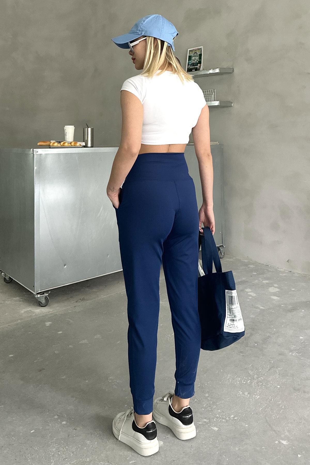Hochtaillierte Jogger-Sweatpants mit Bündchen