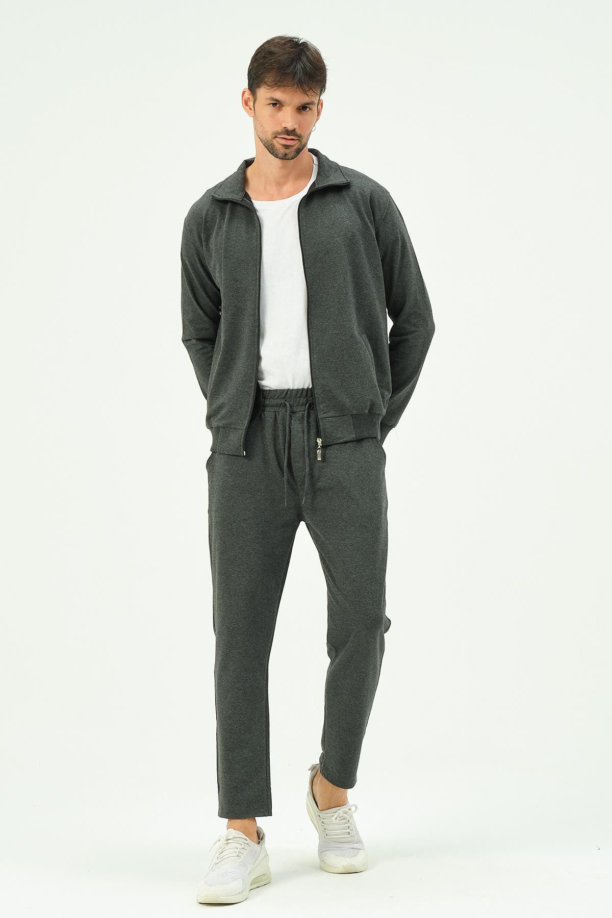 Herren Zip-Front Straight-Leg Trainingsanzug