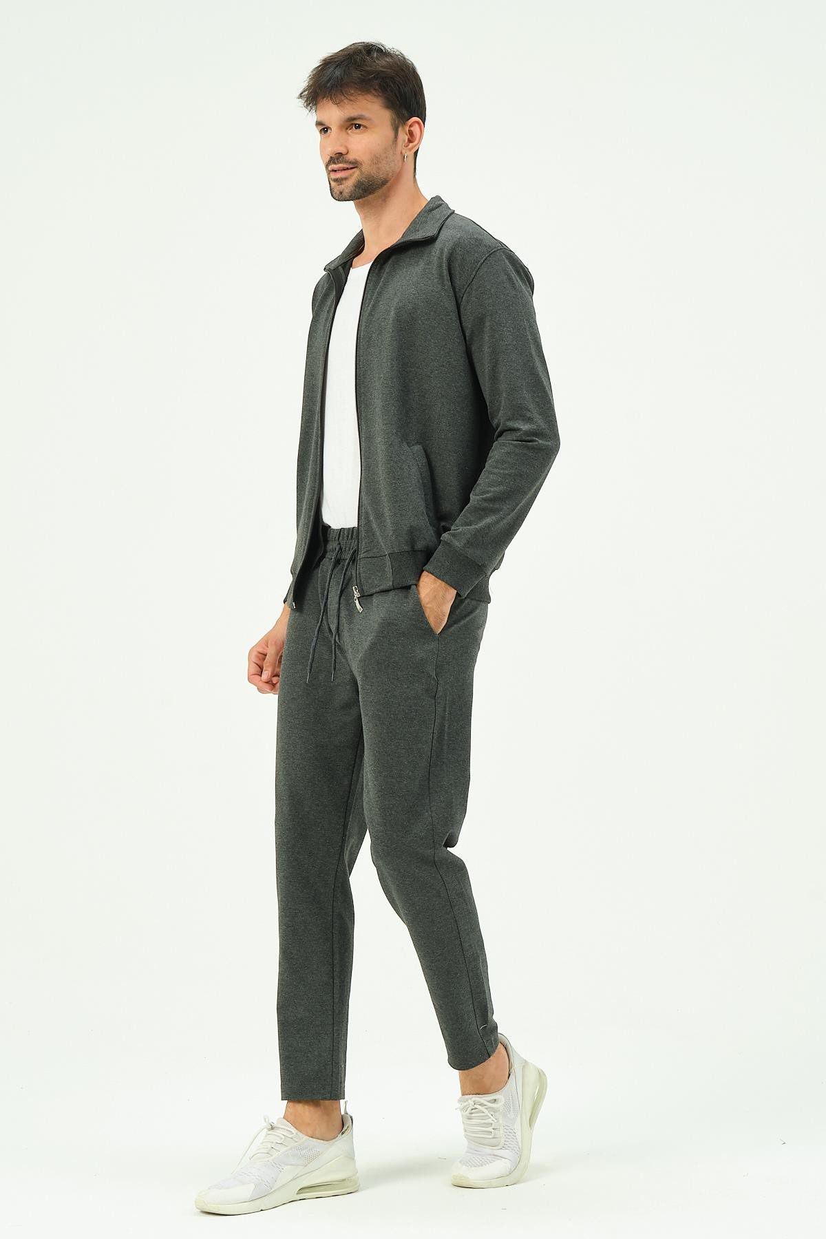 Herren Zip-Front Straight-Leg Trainingsanzug