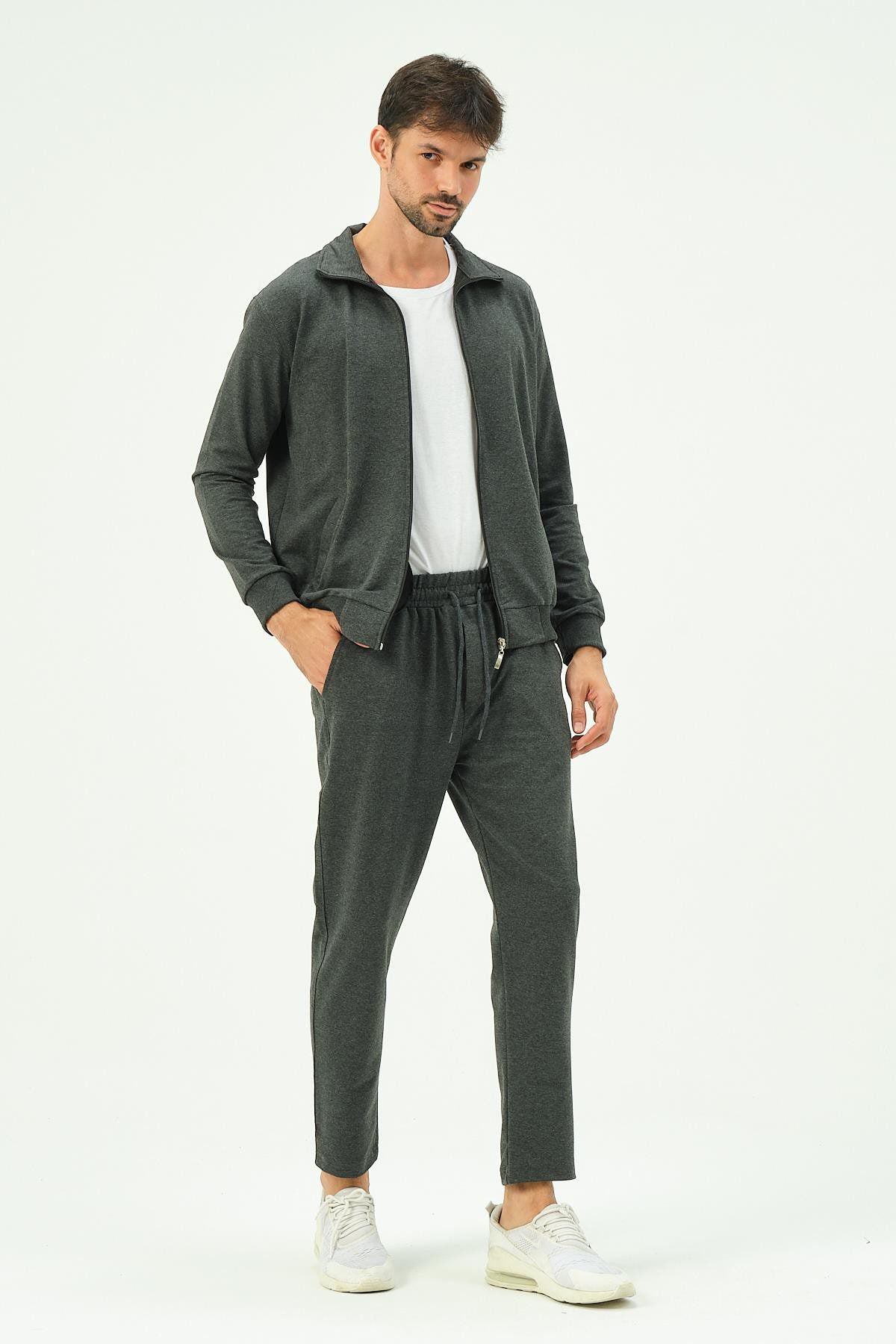 Herren Zip-Front Straight-Leg Trainingsanzug