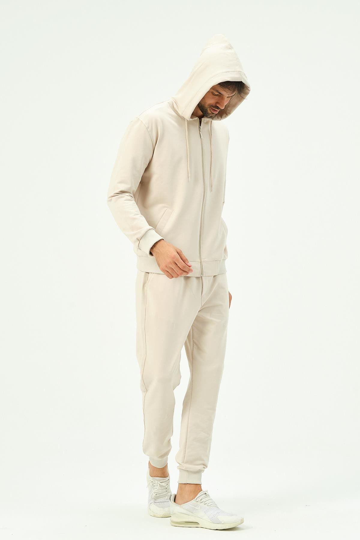 Herren Kapuzen-Zip-Front Jogger Set