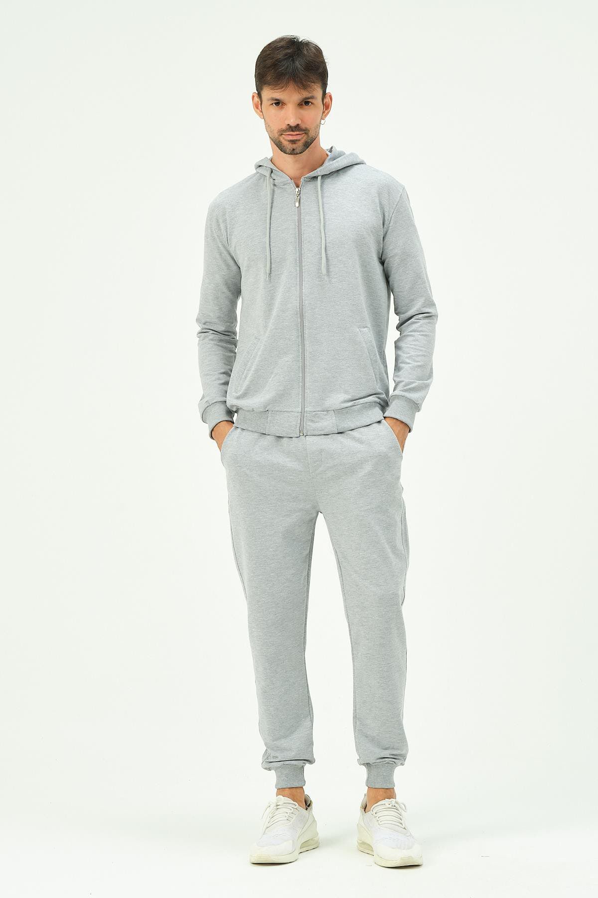 Herren Kapuzen-Zip-Front Jogger Set