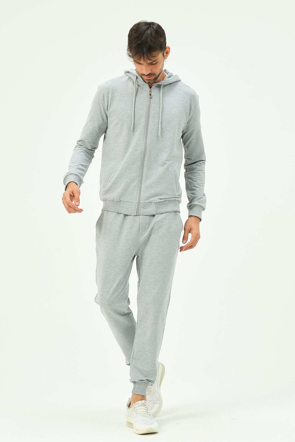 Herren Kapuzen-Zip-Front Jogger Set