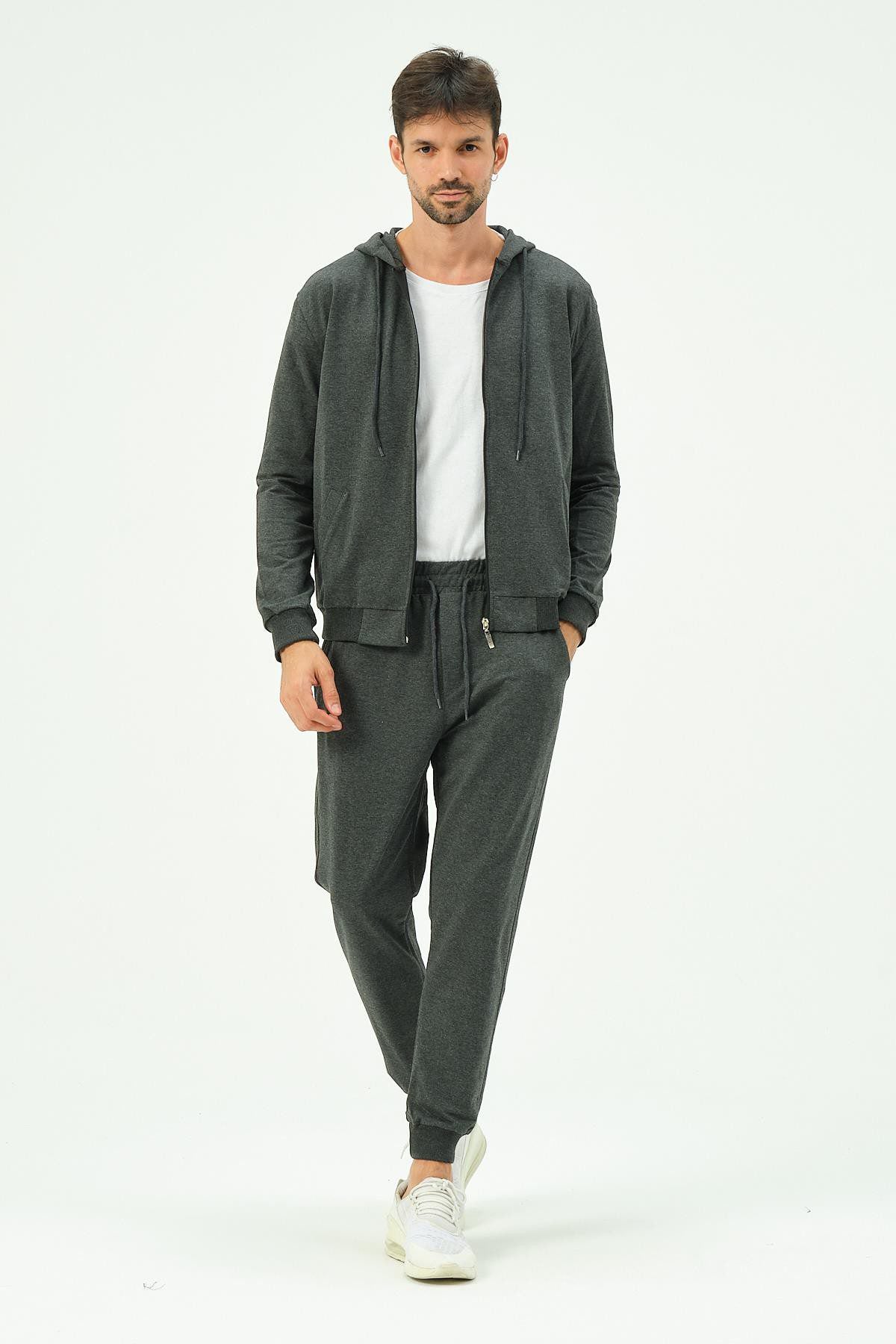 Herren Kapuzen-Zip-Front Jogger Set