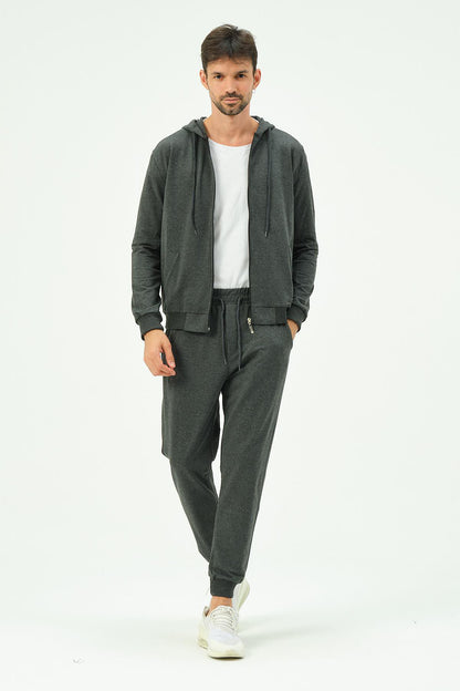 Herren Kapuzen-Zip-Front Jogger Set