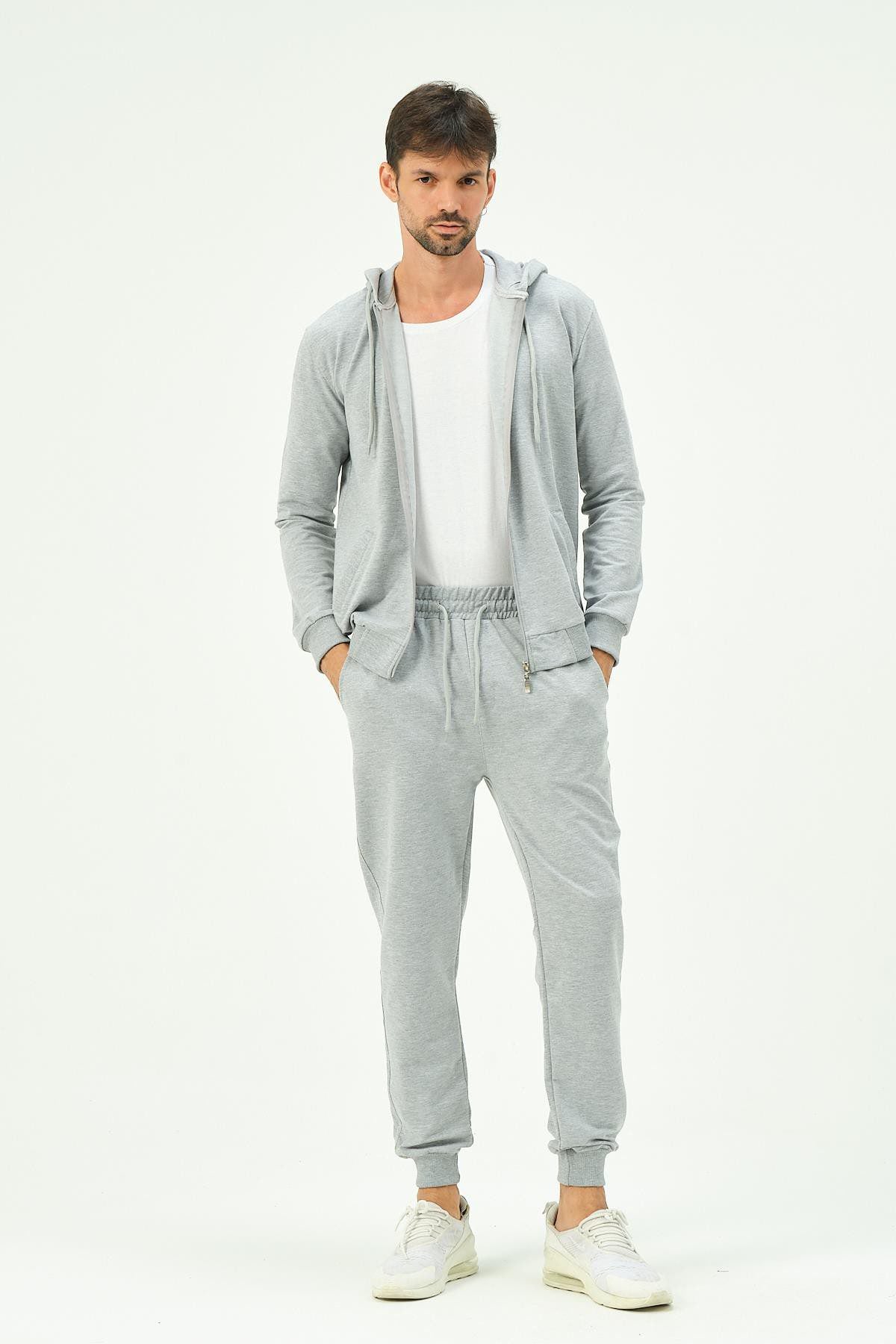 Herren Kapuzen-Zip-Front Jogger Set