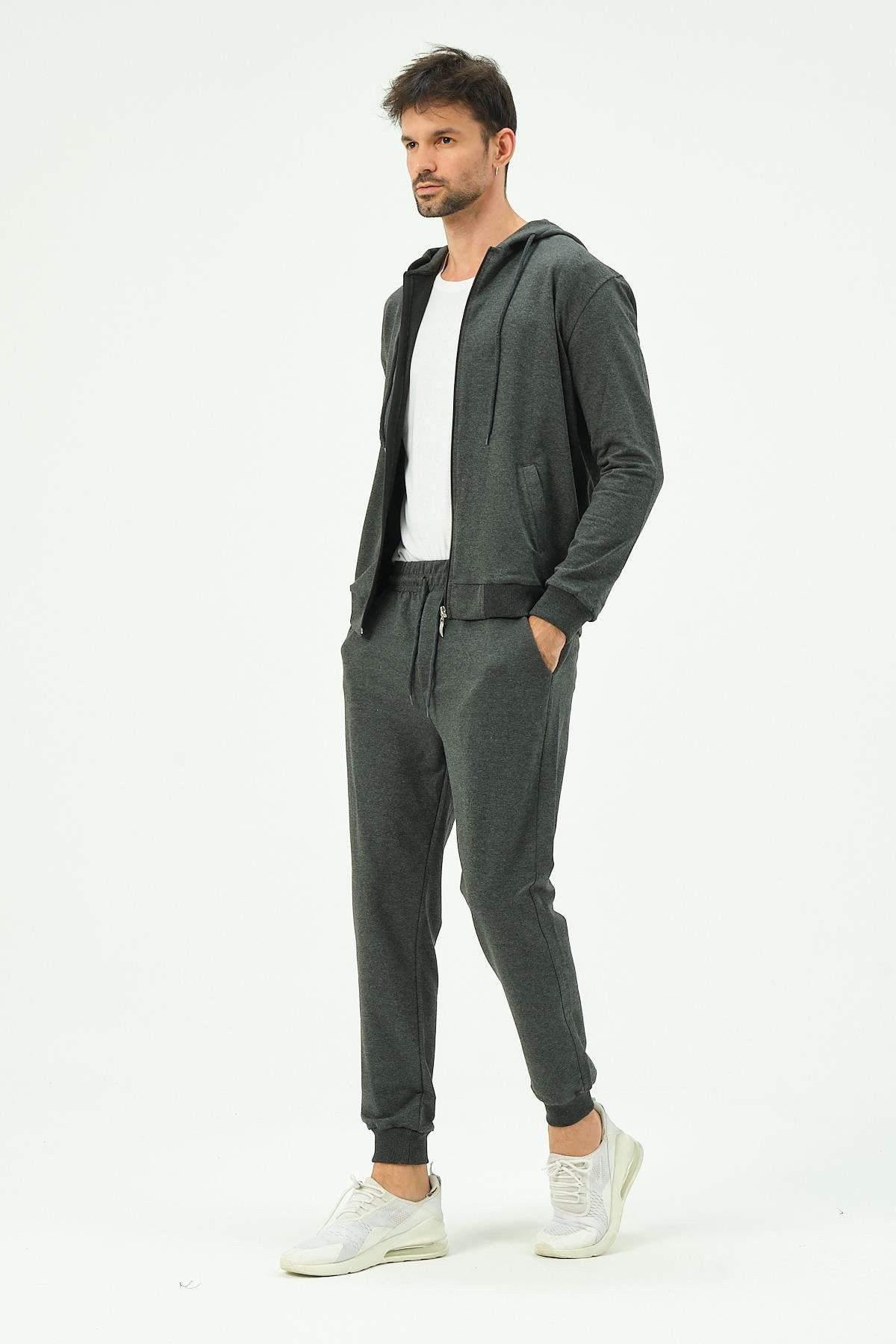 Herren Kapuzen-Zip-Front Jogger Set