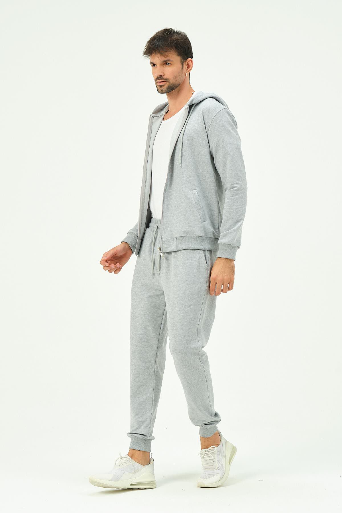 Herren Kapuzen-Zip-Front Jogger Set