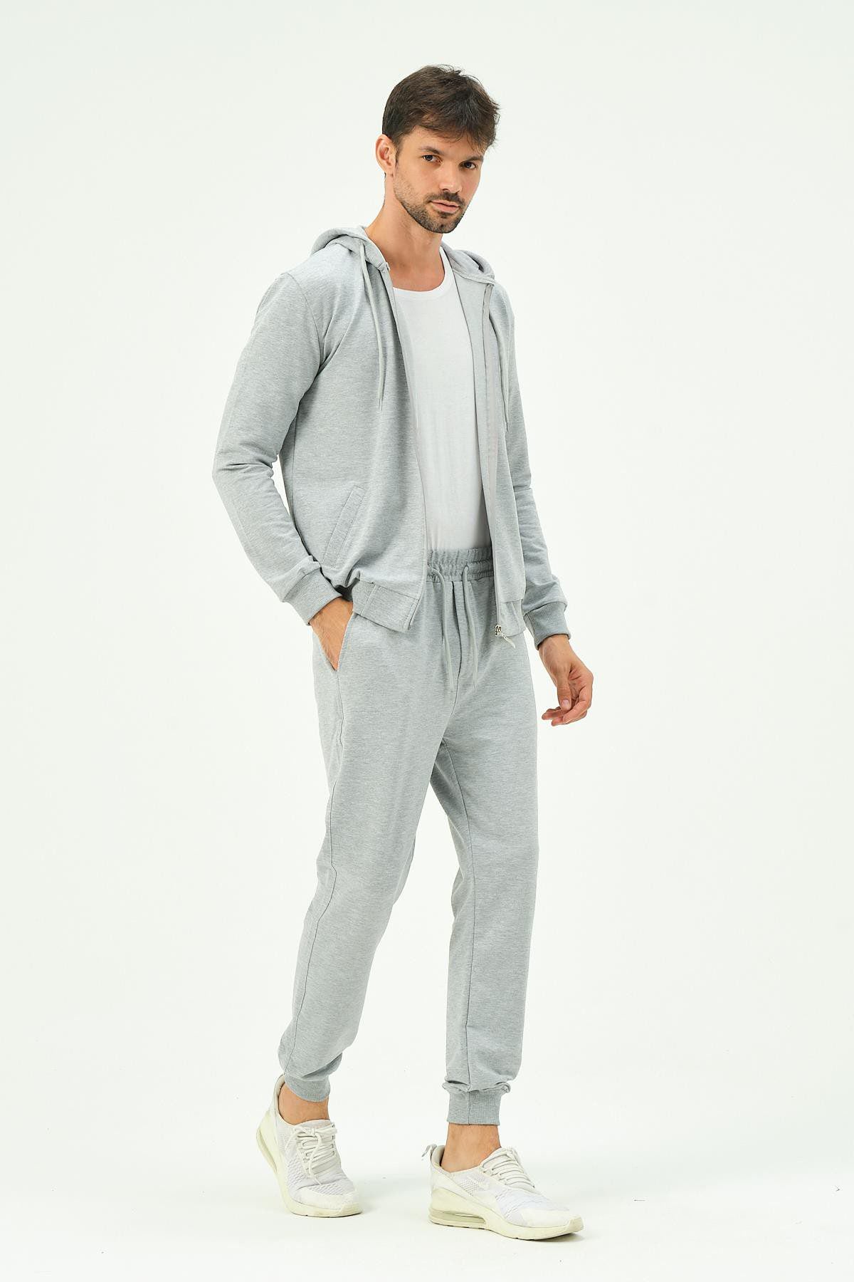 Herren Kapuzen-Zip-Front Jogger Set