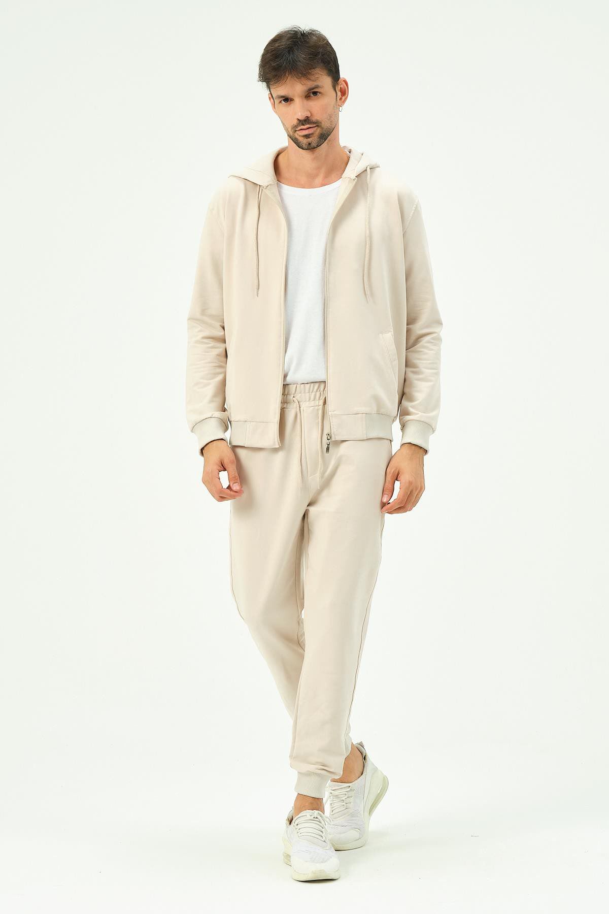Herren Kapuzen-Zip-Front Jogger Set