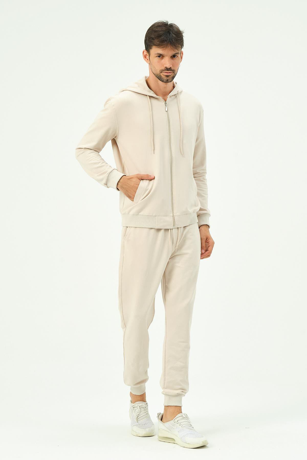 Herren Kapuzen-Zip-Front Jogger Set