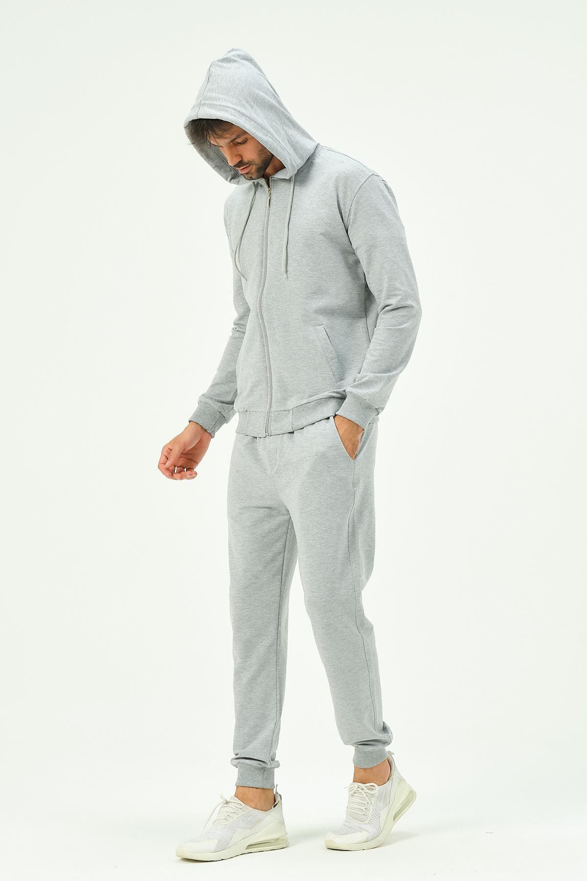 Herren Kapuzen-Zip-Front Jogger Set