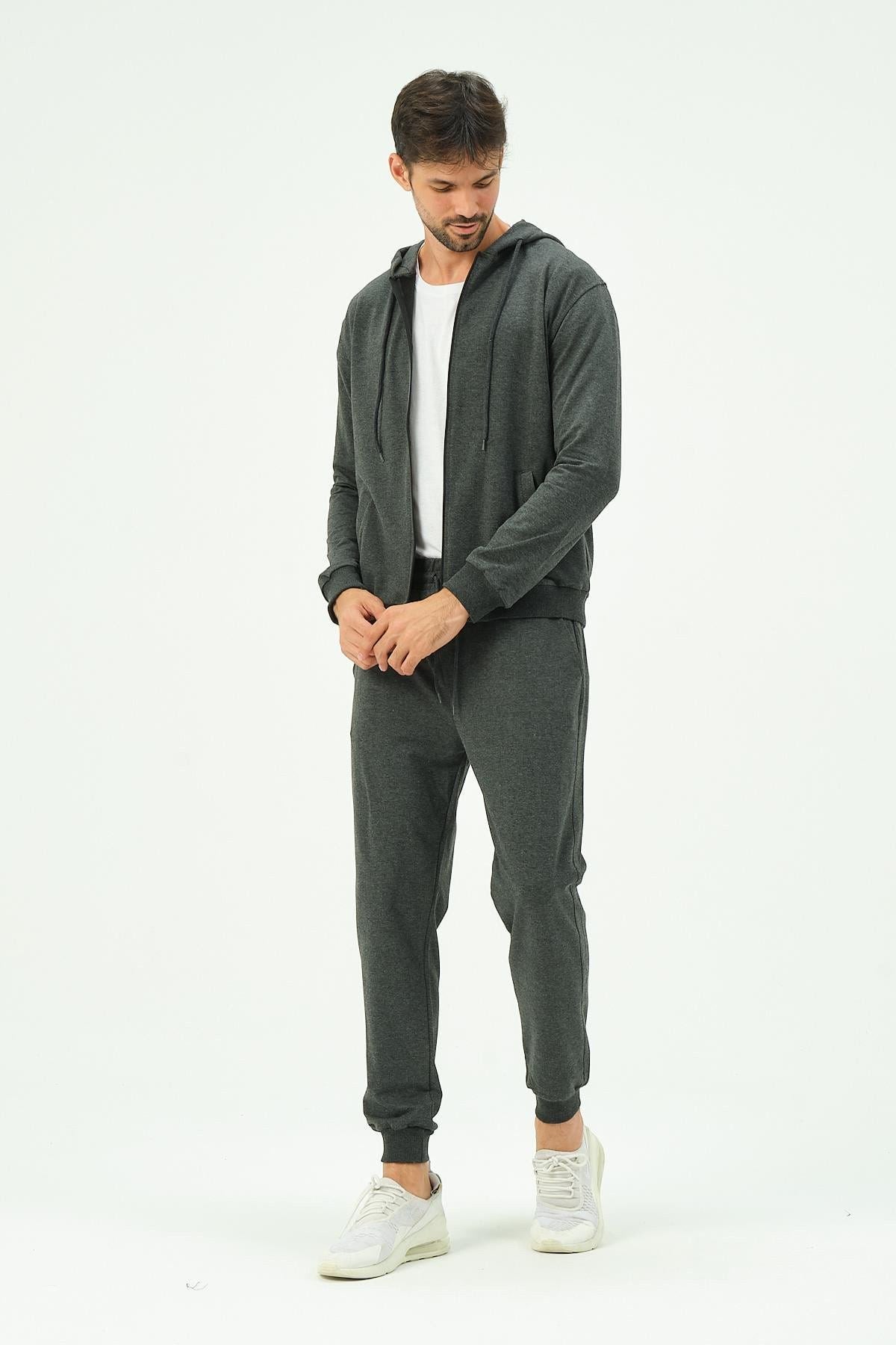 Herren Kapuzen-Zip-Front Jogger Set
