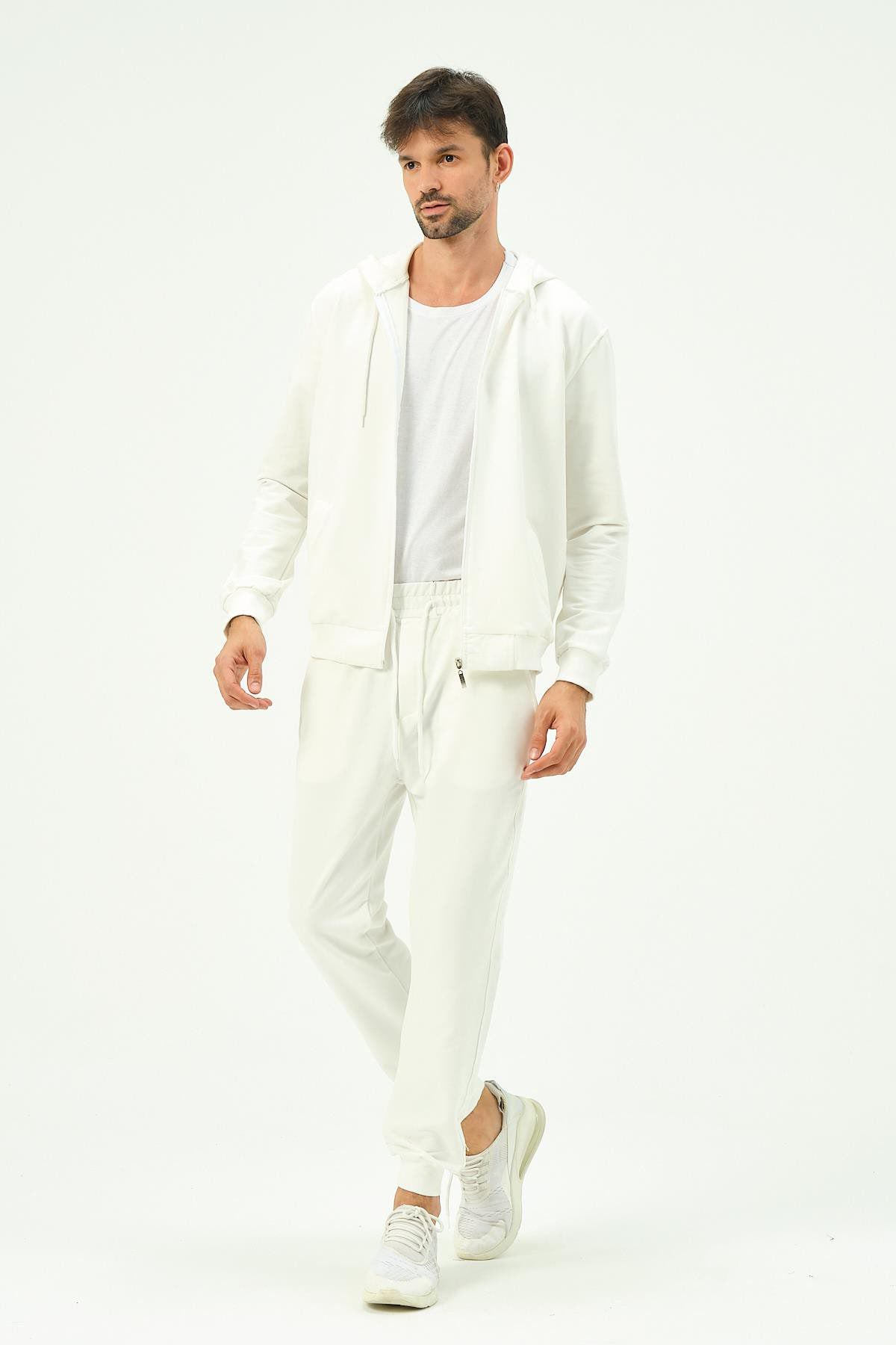 Herren Kapuzen-Zip-Front Jogger Set