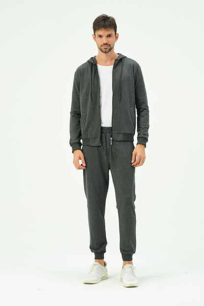 Herren Kapuzen-Zip-Front Jogger Set