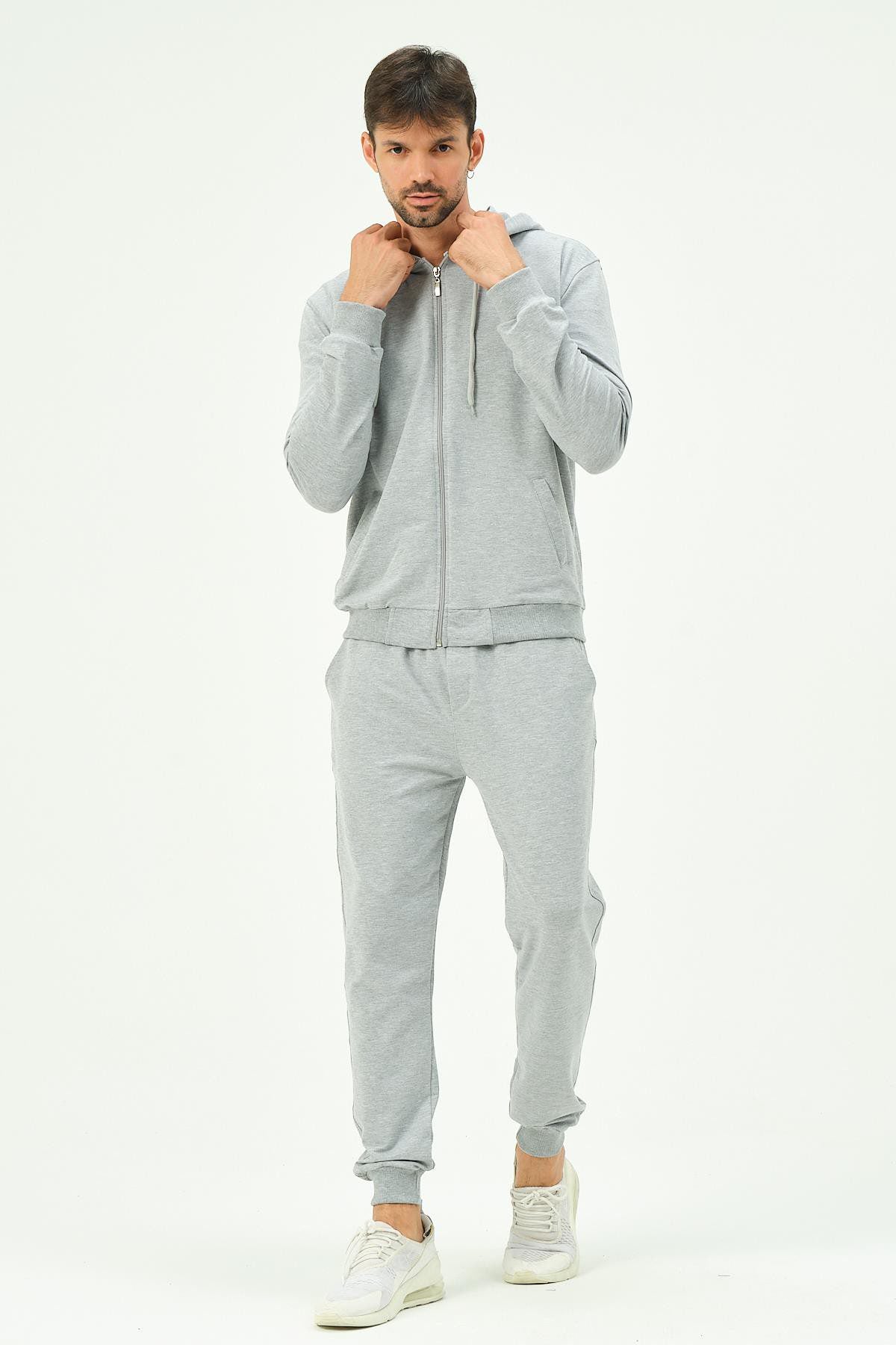Herren Kapuzen-Zip-Front Jogger Set