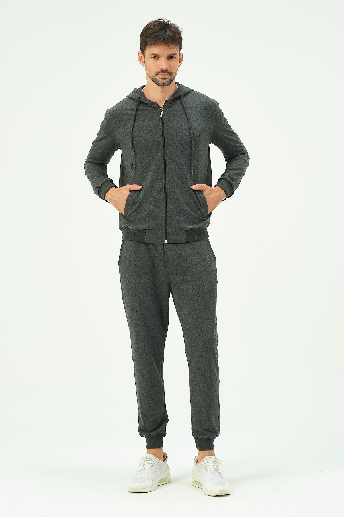 Herren Kapuzen-Zip-Front Jogger Set
