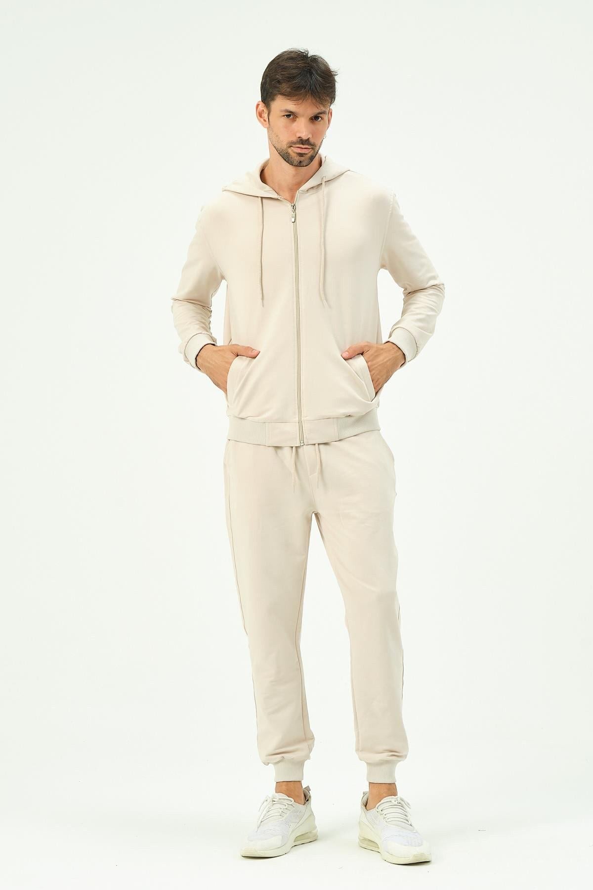 Herren Kapuzen-Zip-Front Jogger Set