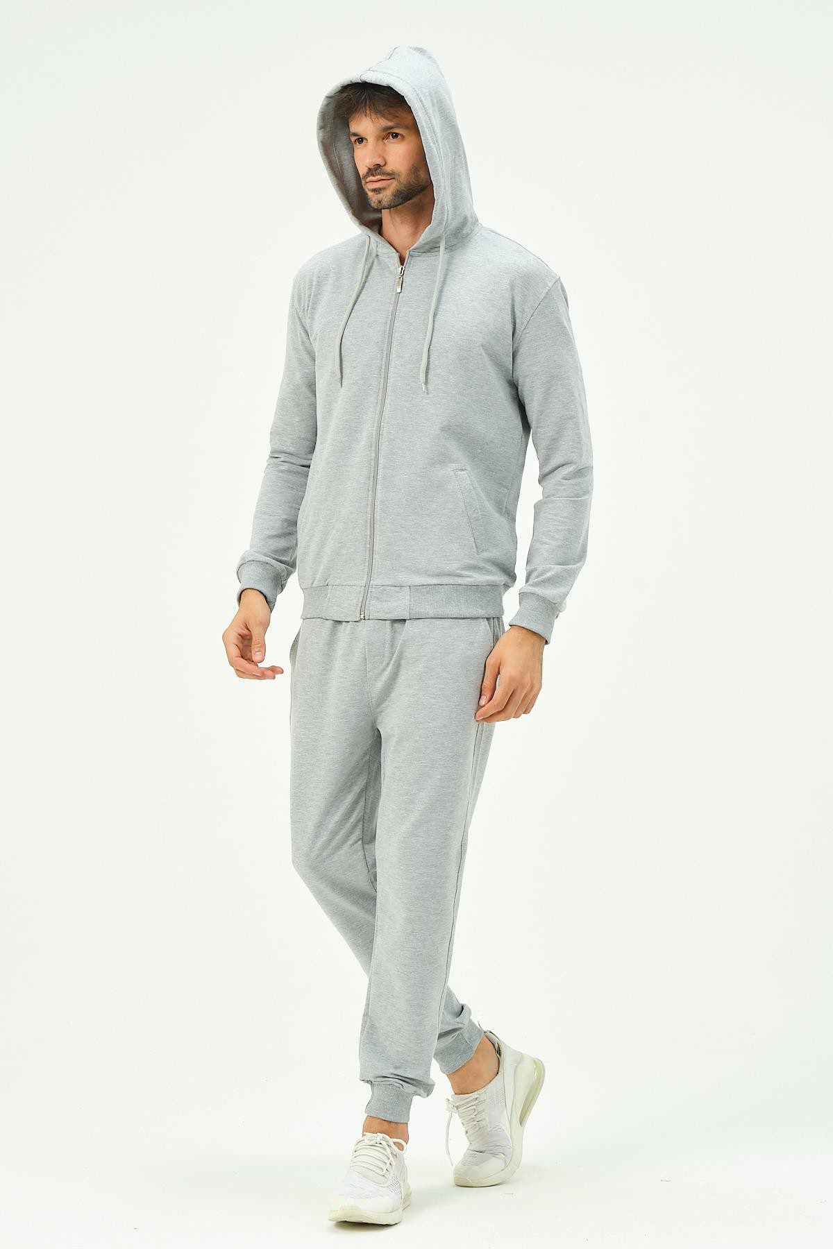 Herren Kapuzen-Zip-Front Jogger Set
