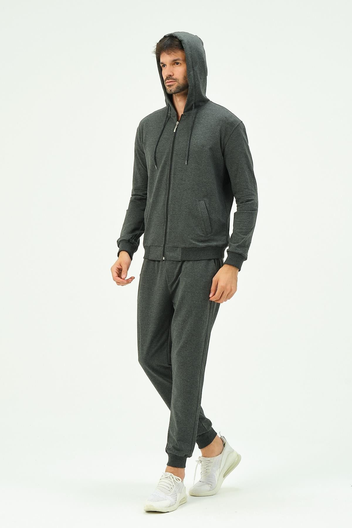 Herren Kapuzen-Zip-Front Jogger Set