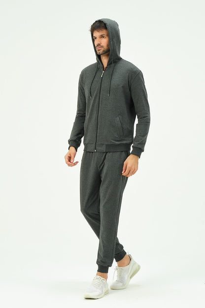 Herren Kapuzen-Zip-Front Jogger Set