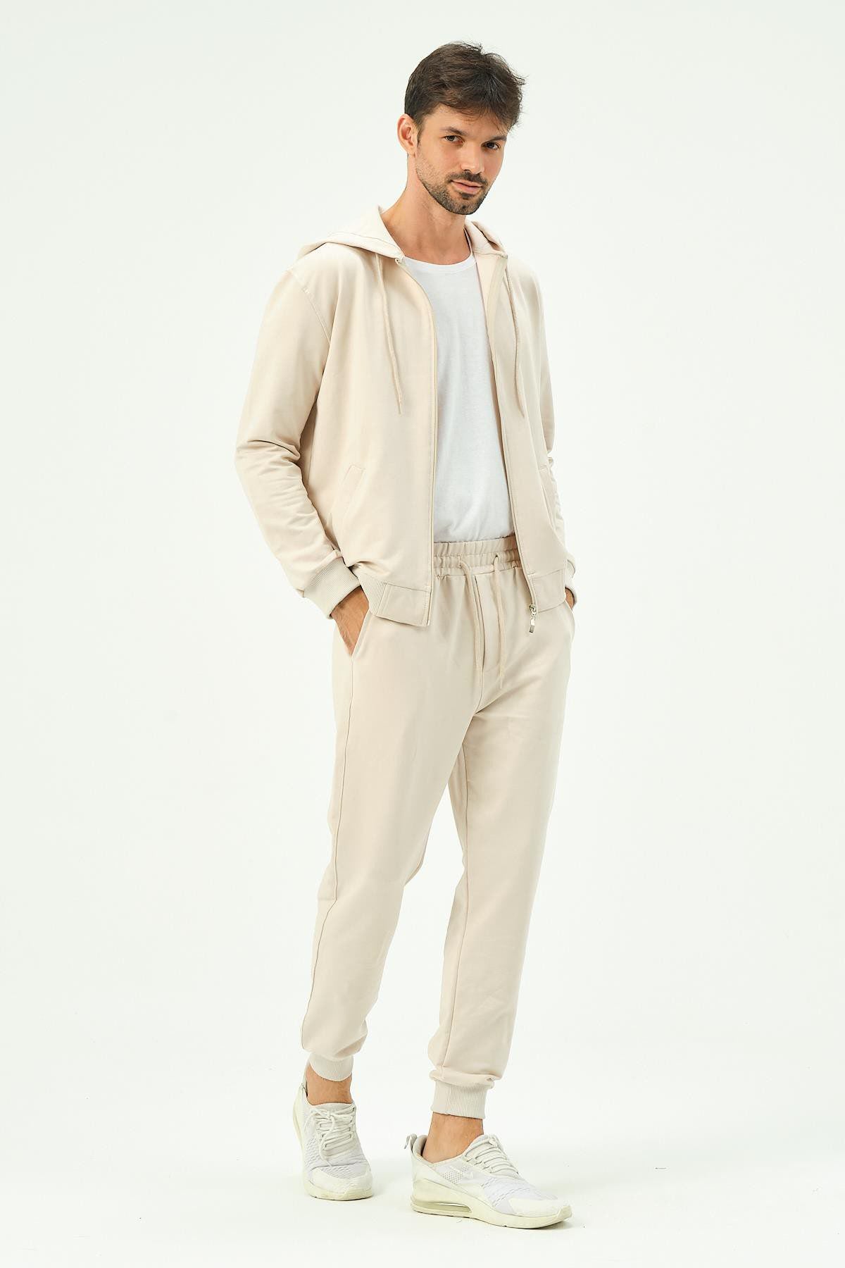 Herren Kapuzen-Zip-Front Jogger Set