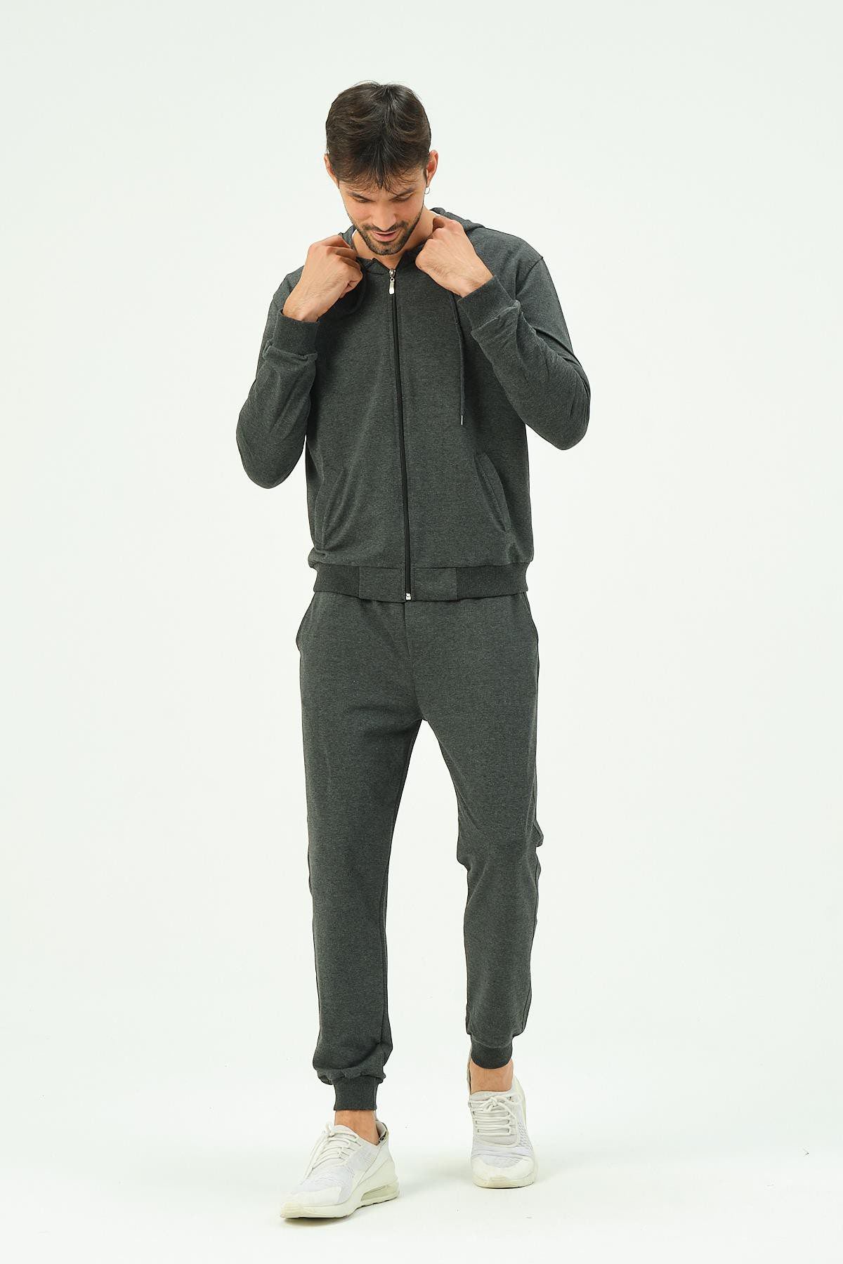 Herren Kapuzen-Zip-Front Jogger Set