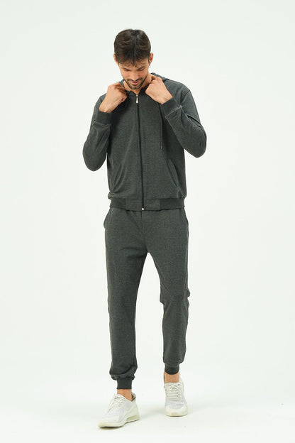 Herren Kapuzen-Zip-Front Jogger Set