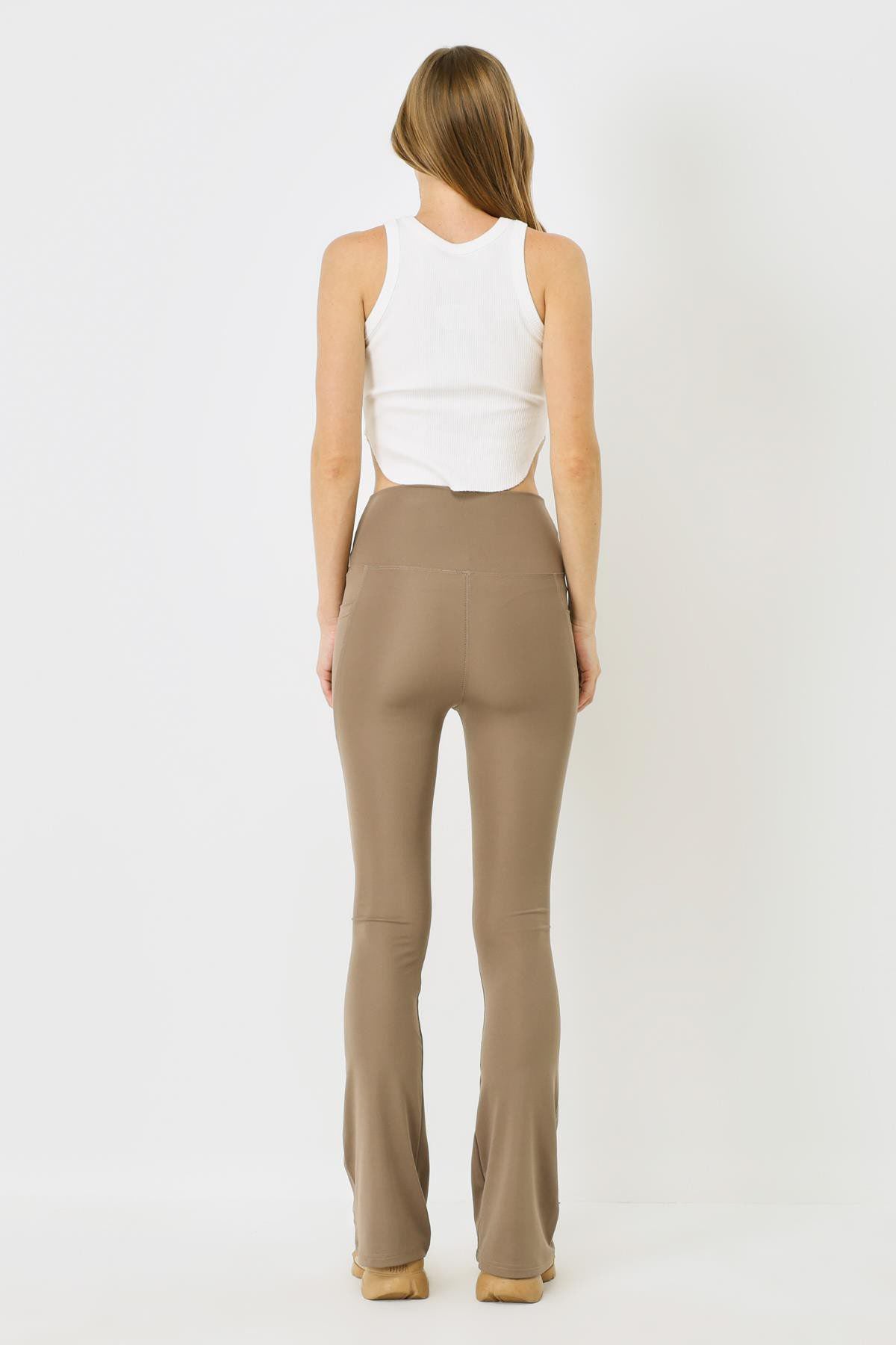 Hochtaillierte Taschen-Lang-Sportleggings